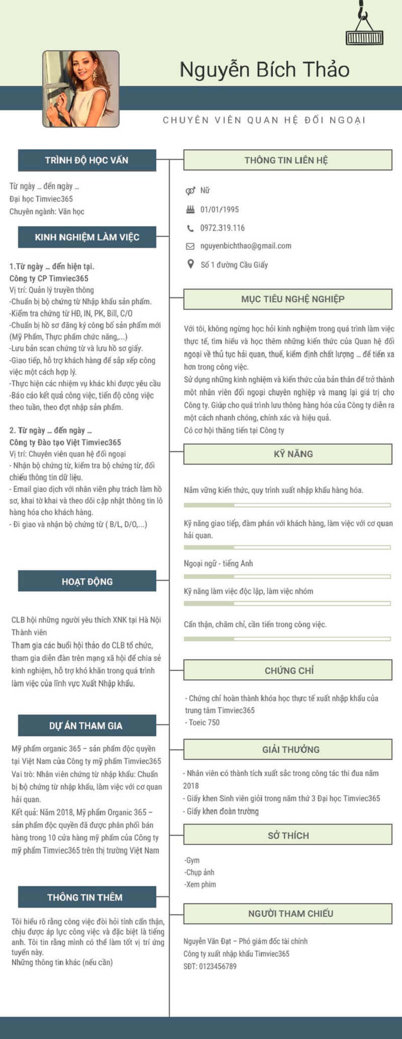 Các mẫu CV mục tiêu nghề nghiệp