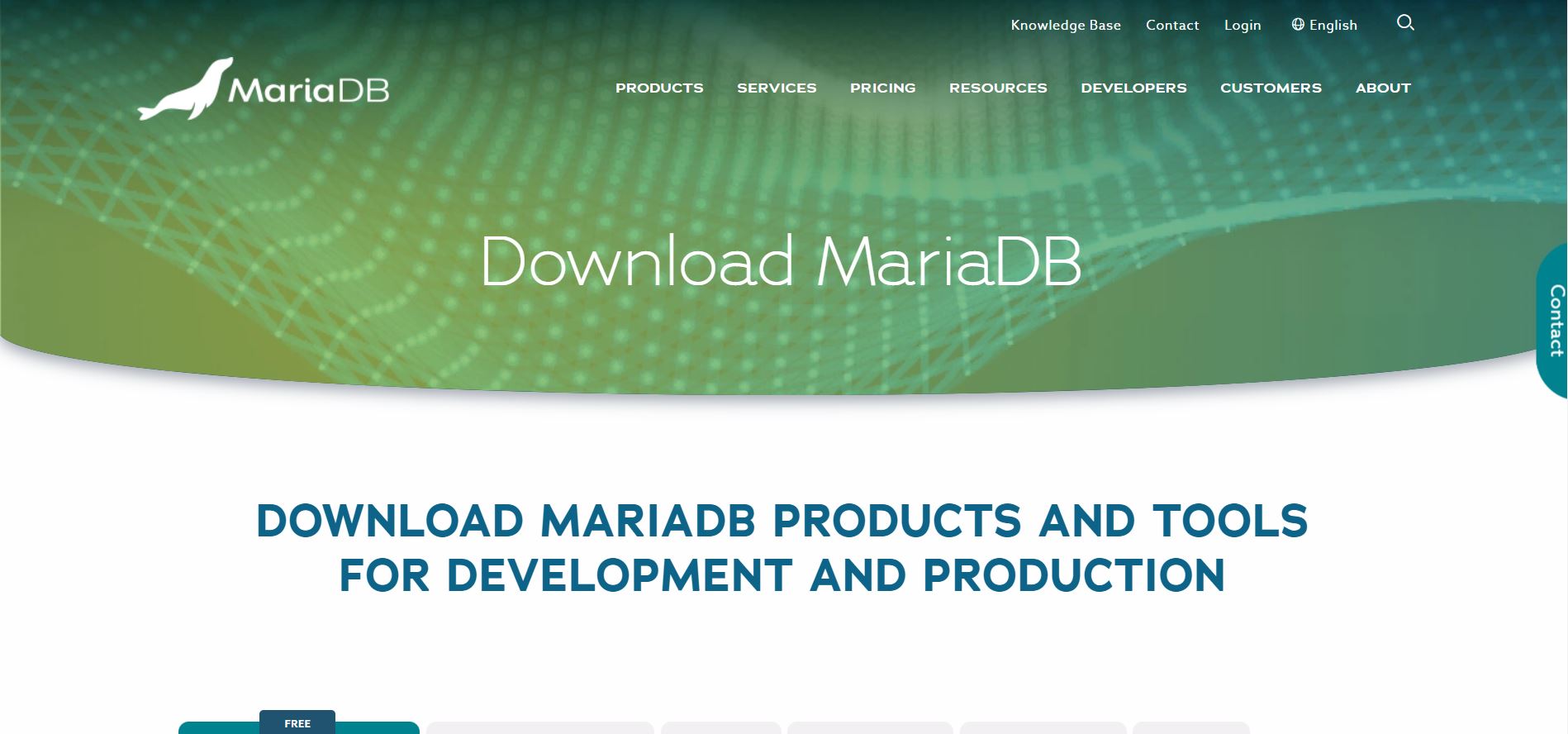 Trang web MariaDB