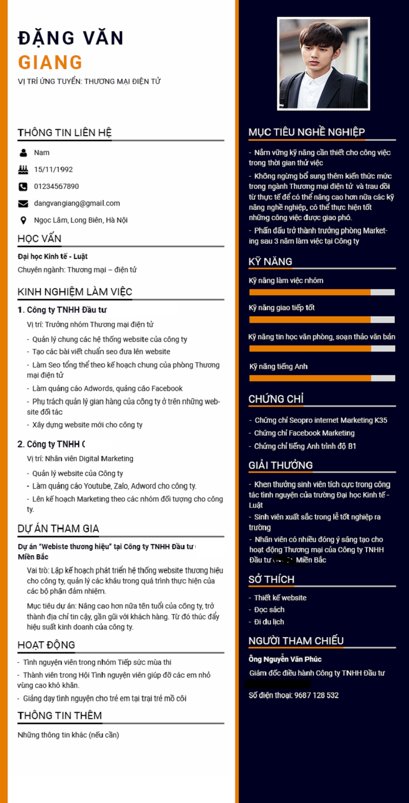 Những chú ý chung về ảnh trong CV