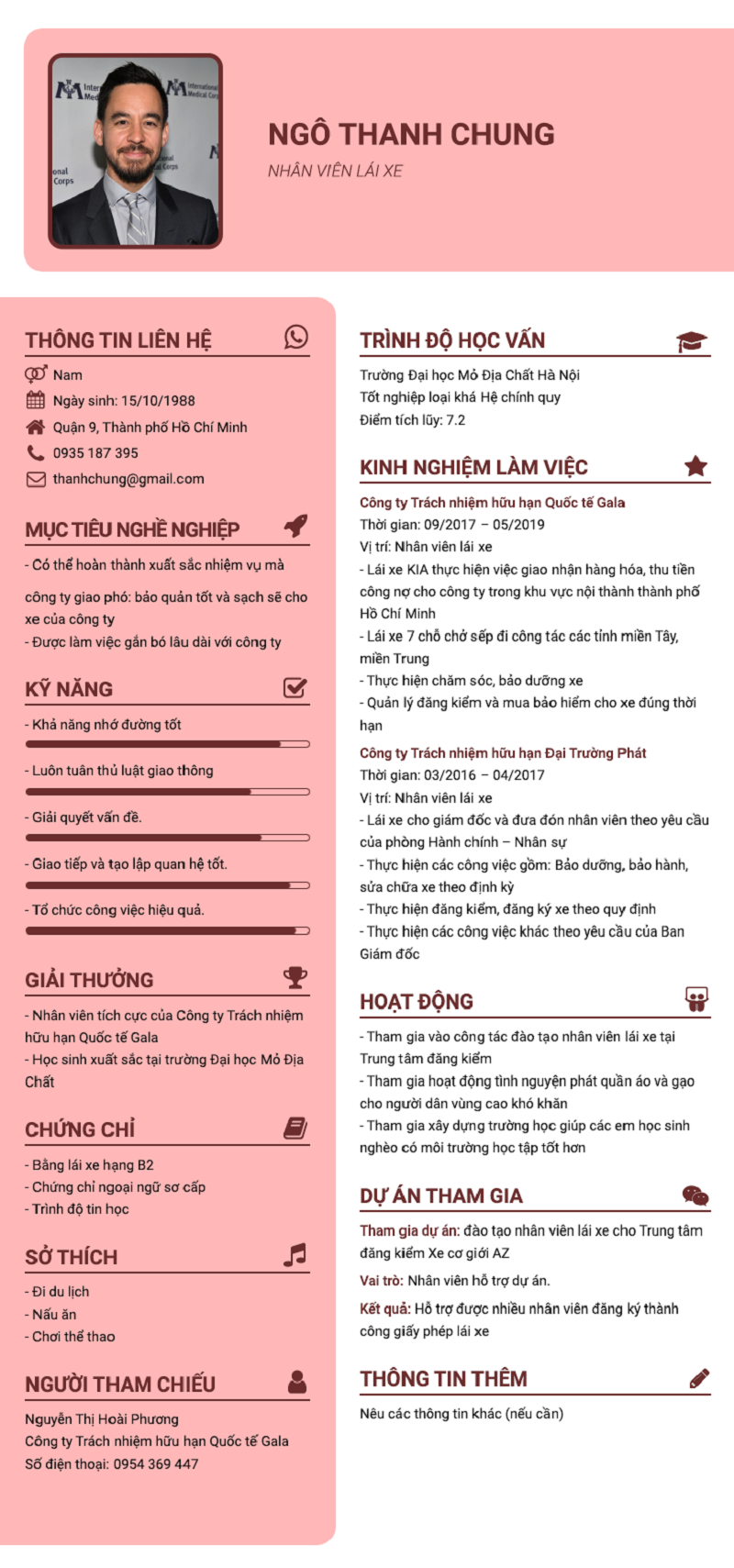 Chọn vị trí chèn ảnh CV phù hợp nhất