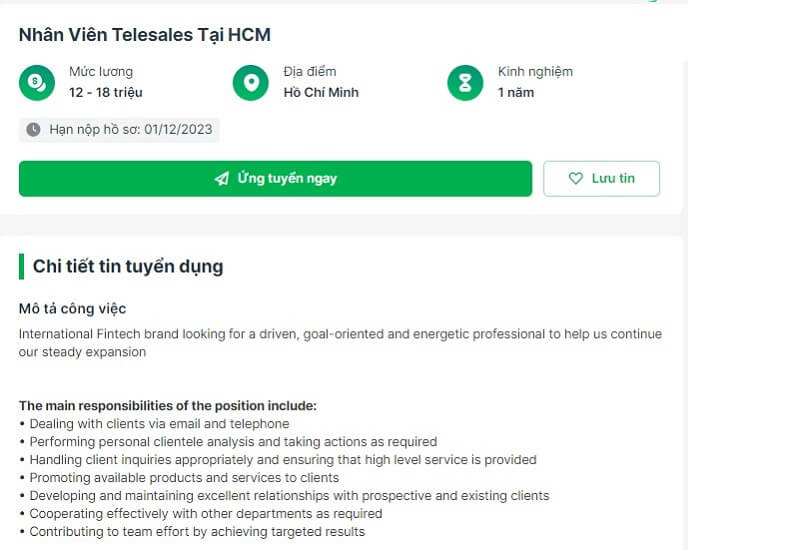 Mẫu tin tuyển dụng chuyên nghiệp