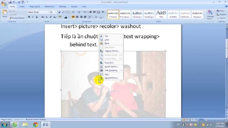 Cách chỉnh sửa ảnh sau khi hoàn thành chèn