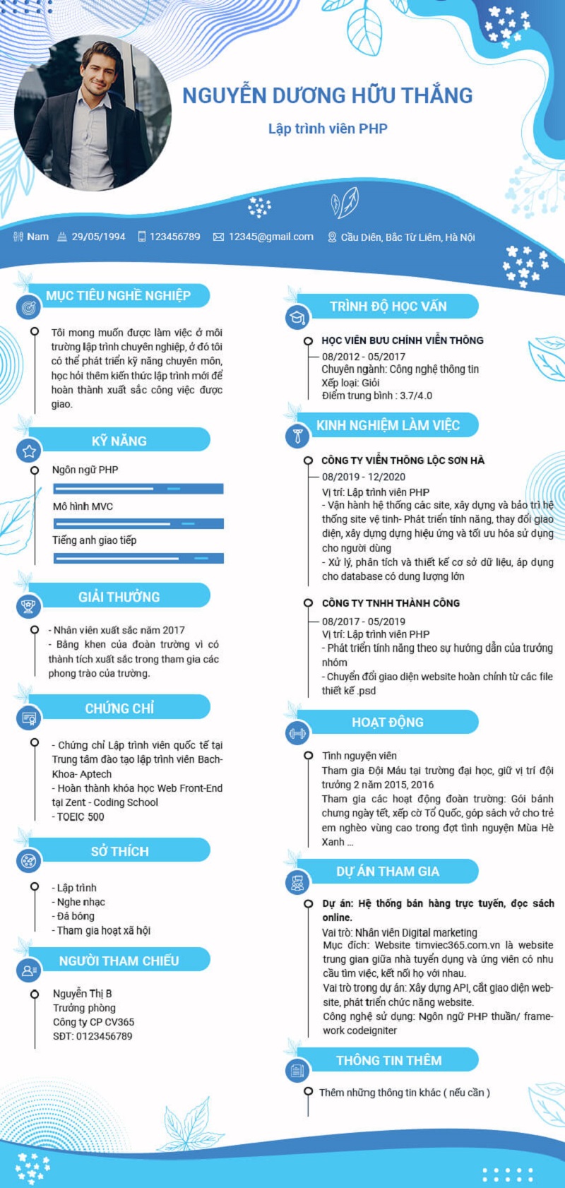 Viết kỹ năng và một số mục khác trong cv của bạn