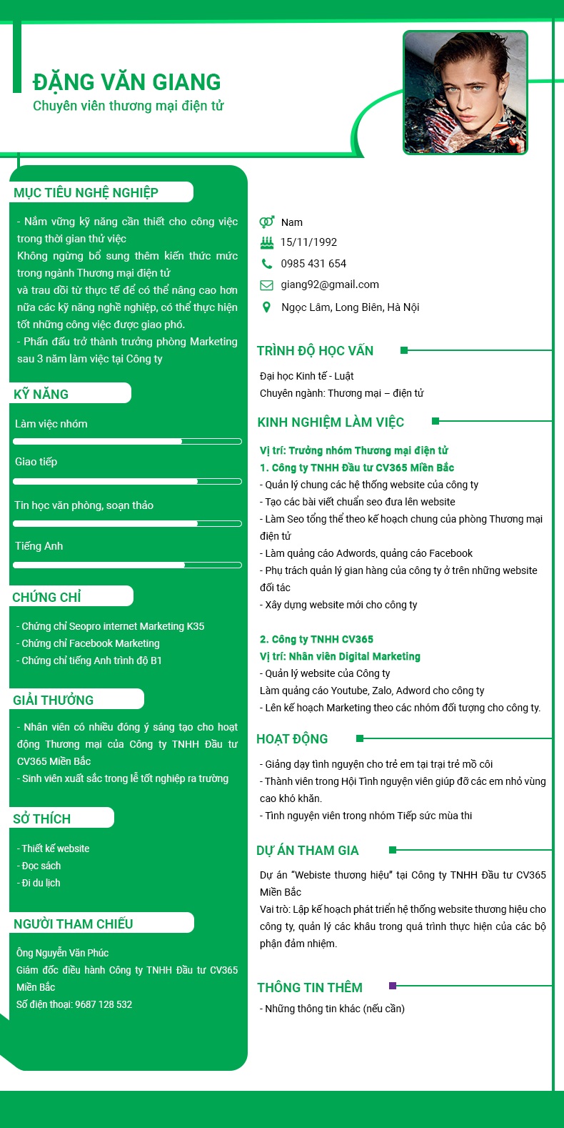 Chọn một bố cục hợp lý cho CV thương mại điện tử