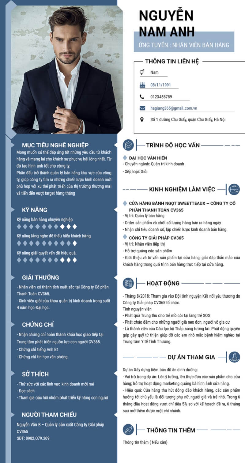 Phần nội dung: PR cho bản thân 