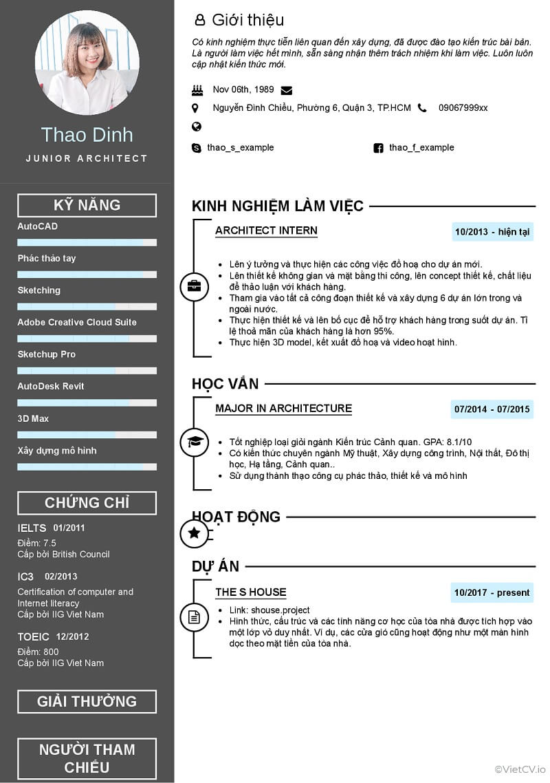 CV xin việc kiến trúc sư