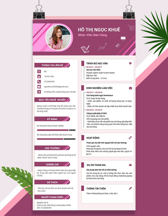 CV xin việc Ministop