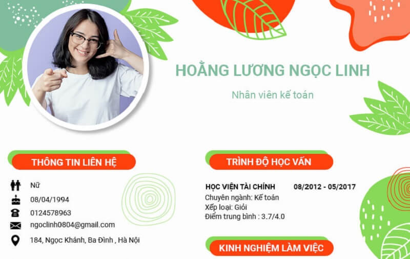 Phần trình độ học vấn trong CV xin việc Kế toán