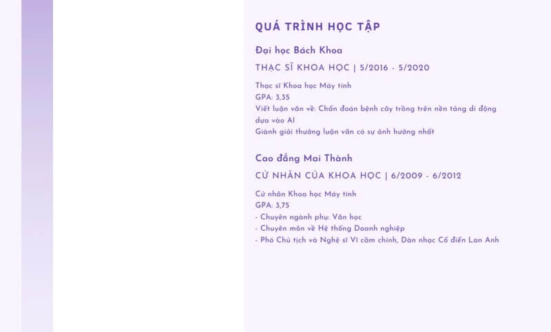 Trình độ học vấn trong CV xin việc IT