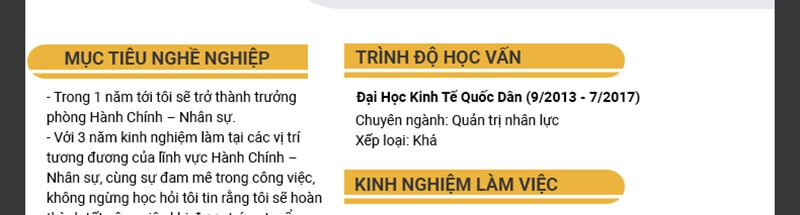 Phần trình độ học vấn trong CV xin việc hành chính nhân sự