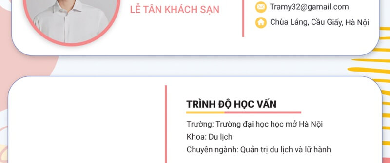 Phần trình độ học vấn trong CV nhà hàng khách sạn