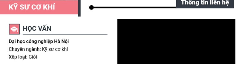 Phần học vấn trong CV cơ khí chế tạo