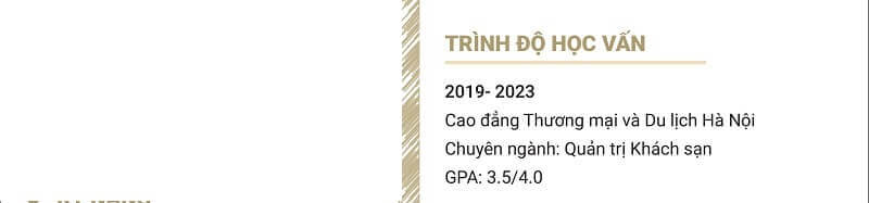 Phần trình độ học vấn trong CV ngành dịch vụ