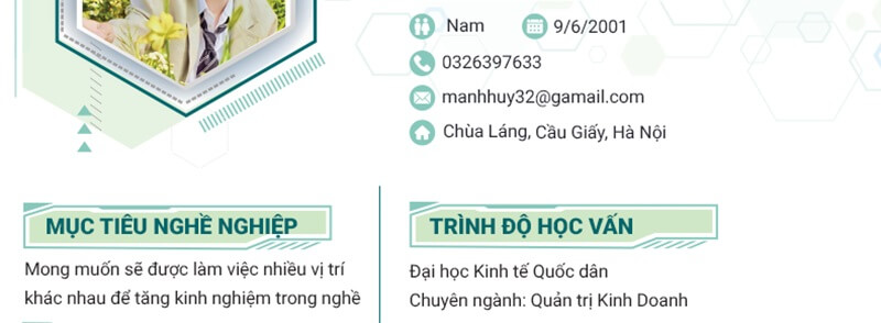 Phần trình độ học vấn trong CV thư ký trợ lý