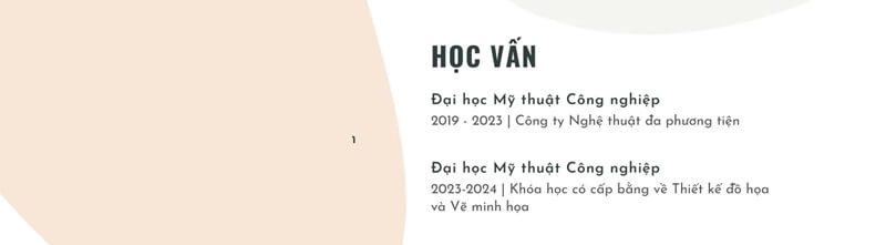 Phần trình độ học vấn trong CV thiết kế mỹ thuật