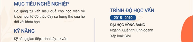 Phần trình độ học vấn trong CV xin việc tư vấn