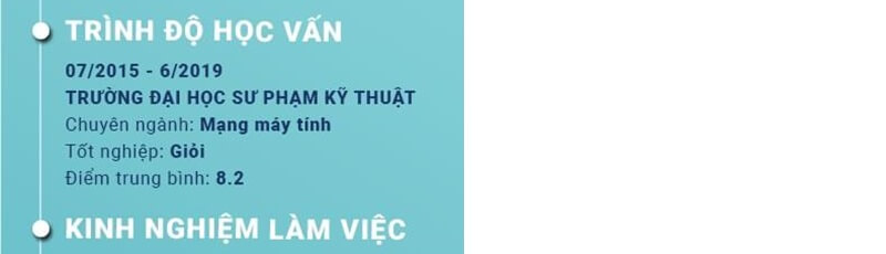 Phần trình độ học vấn trong CV IT phần cứng mạng