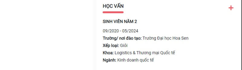 Phần trình độ học vấn trong CV xin việc Part-time