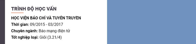 Phần trình độ học vấn trong CV xin việc Copywriter