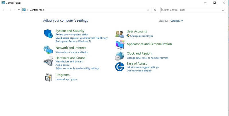 Mở hộp Control Panel