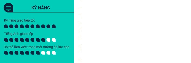 Phần kỹ năng trong CV nhà hàng khách sạn