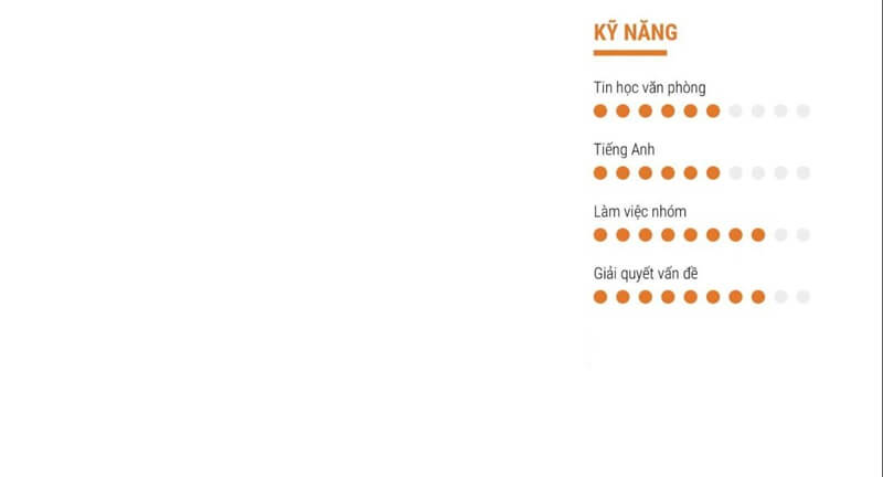 Phần kỹ năng trong CV ngành dịch vụ