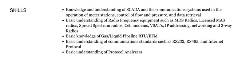 Phần kỹ năng trong CV xin việc bưu chính viễn thông