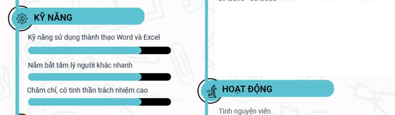Phần kỹ năng trong bản CV xin việc cho sinh viên mới ra trường