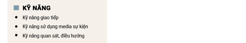 Phần kỹ năng trong bản CV xin việc Tổ chức sự kiện