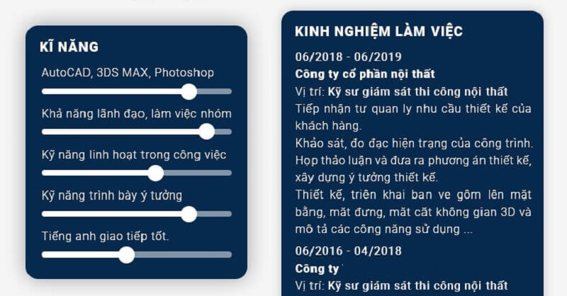 Mục kỹ năng trong CV xin việc tiếng Việt