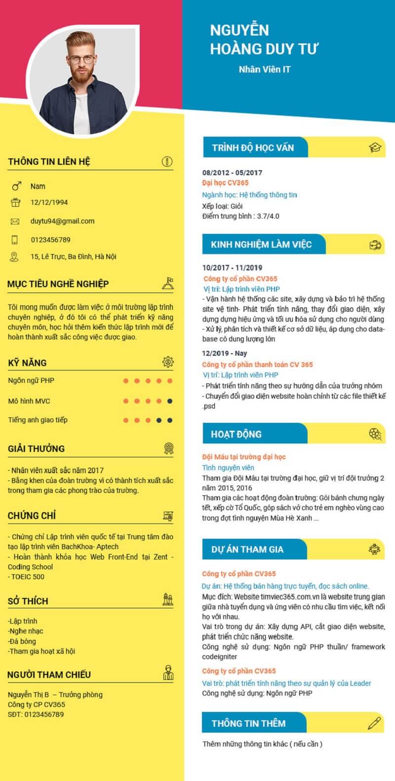 ví dụ CV mục tiêu IT phần cứng mạng