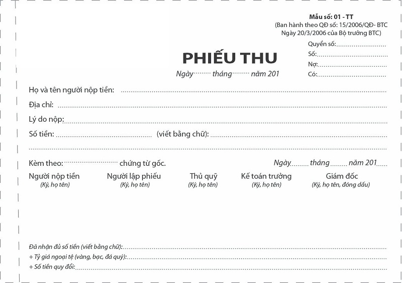 Tải mẫu phiếu thu mẫu phiếu thu chuẩn, các mẫu phiếu thu mới nhất 2020
