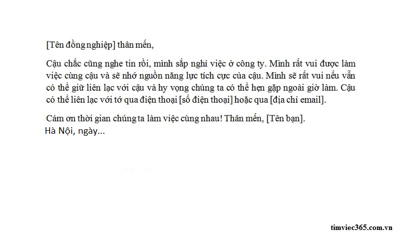 Cách viết thư chia tay đồng nghiệp ấn tượng