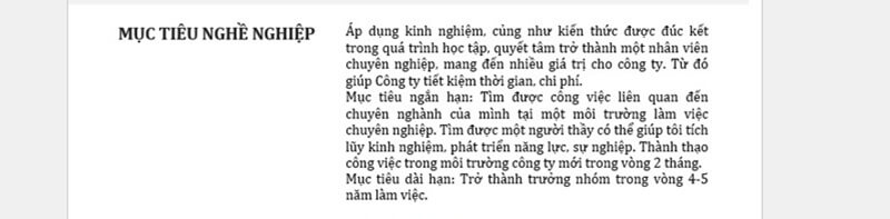 Mục tiêu nghề nghiệp - phản ánh định hướng phát triển trong lĩnh vực xây dựng