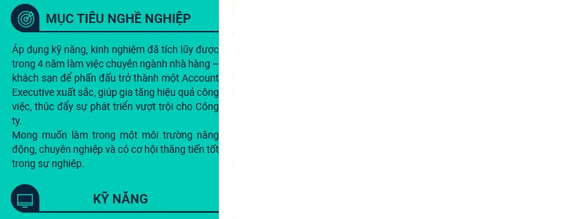 Phần mục tiêu nghề nghiệp trong CV nhà hàng khách sạn