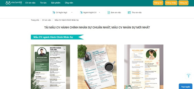 Tạo CV xin việc hành chính nhân sự với Topcvai