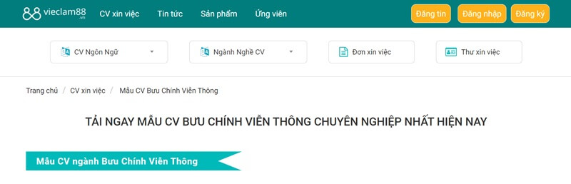 Tìm kiếm và tạo CV xin việc ngành bưu chính viễn thông ở đâu?