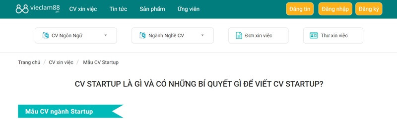 Tạo mẫu CV Startup chuyên nghiệp ở đâu?