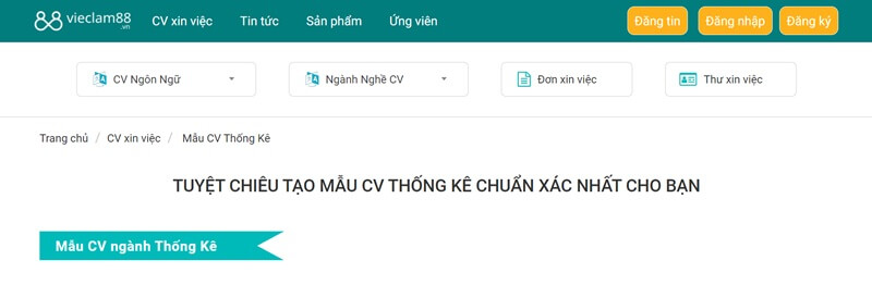 Tìm kiếm mẫu thiết kế CV thống kê chất lượng ở đâu?