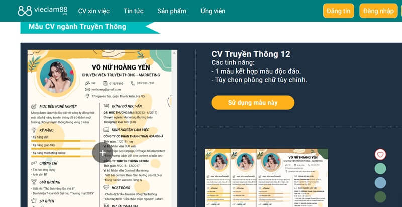 Tạo CV xin việc ngành truyền thông chất lượng với Topcvai