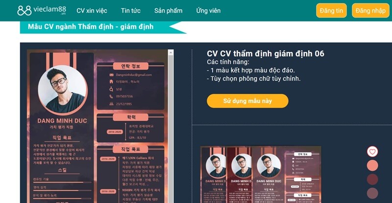 Tìm kiếm mẫu CV thẩm định giám định chuyên nghiệp với Topcvai