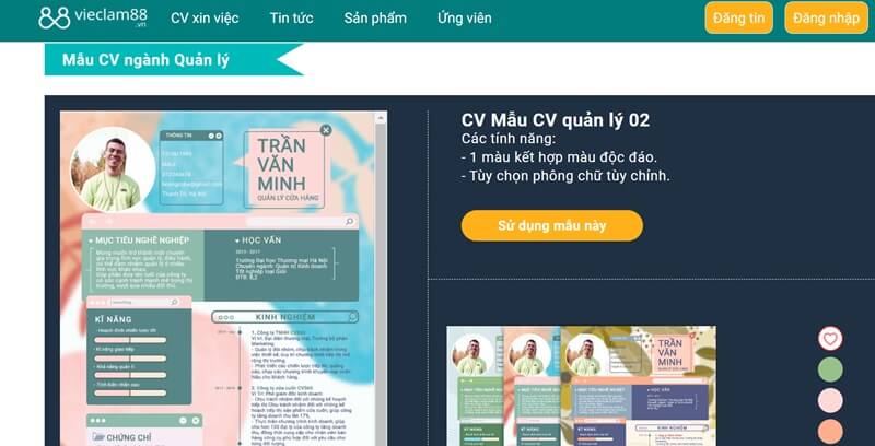 Tìm kiếm các mẫu CV xin việc quản lý tại Topcvai