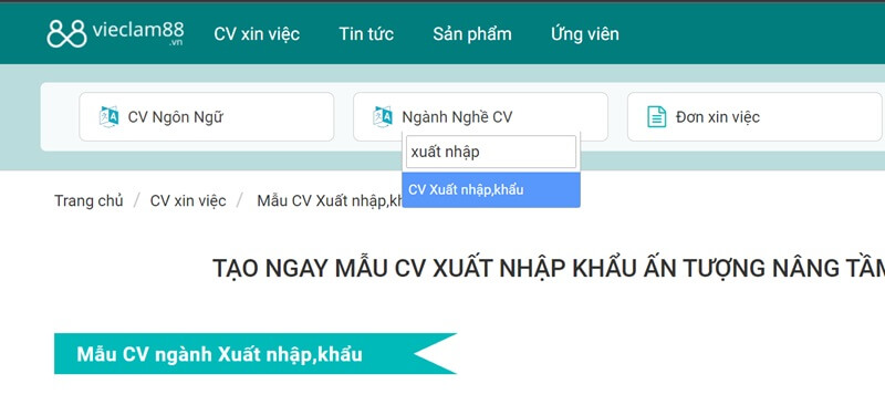 Tìm kiếm mẫu CV xin việc xuất nhập khẩu chuyên nghiệp với Topcvai