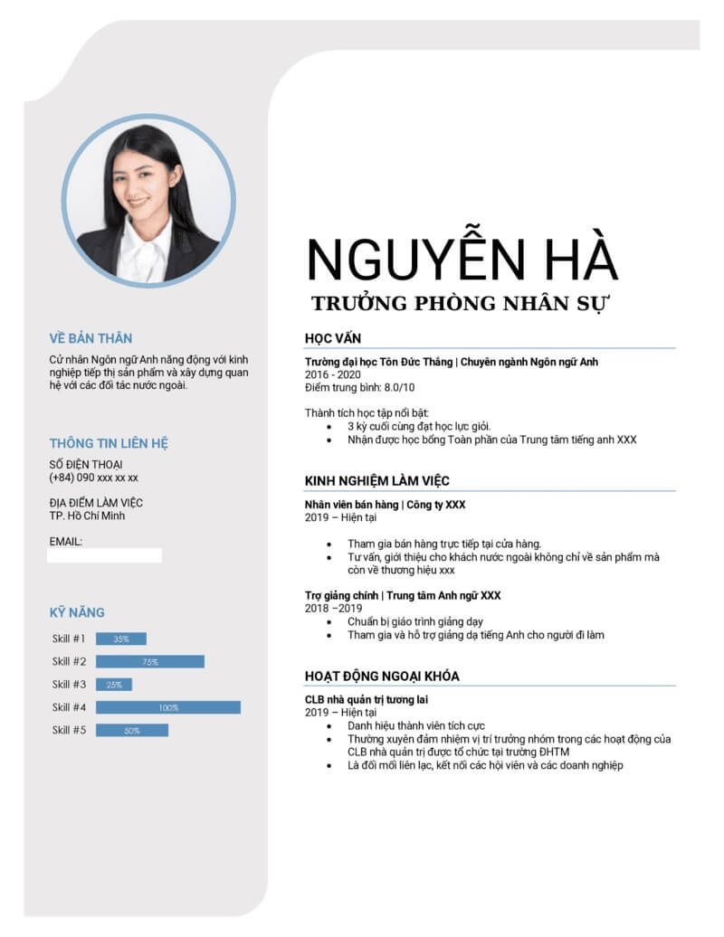 Thiết kế CV phản ánh đúng tính chất đặc thù của ngành