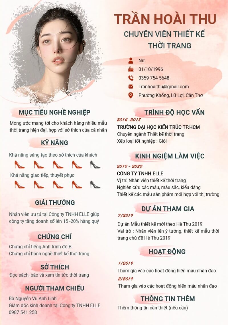 Định hình phong cách cá nhân thông qua thiết kế CV Startup