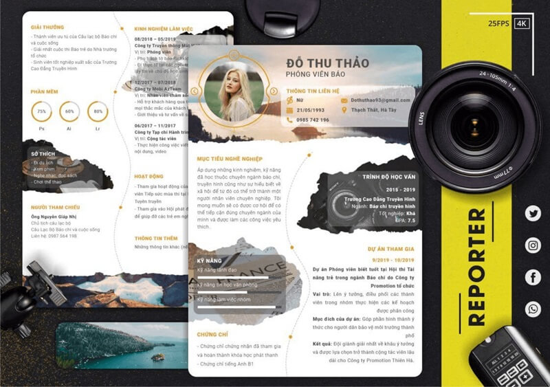 Giao diện của CV xin việc làm truyền thông - ưu tiên sự sáng tạo và năng động