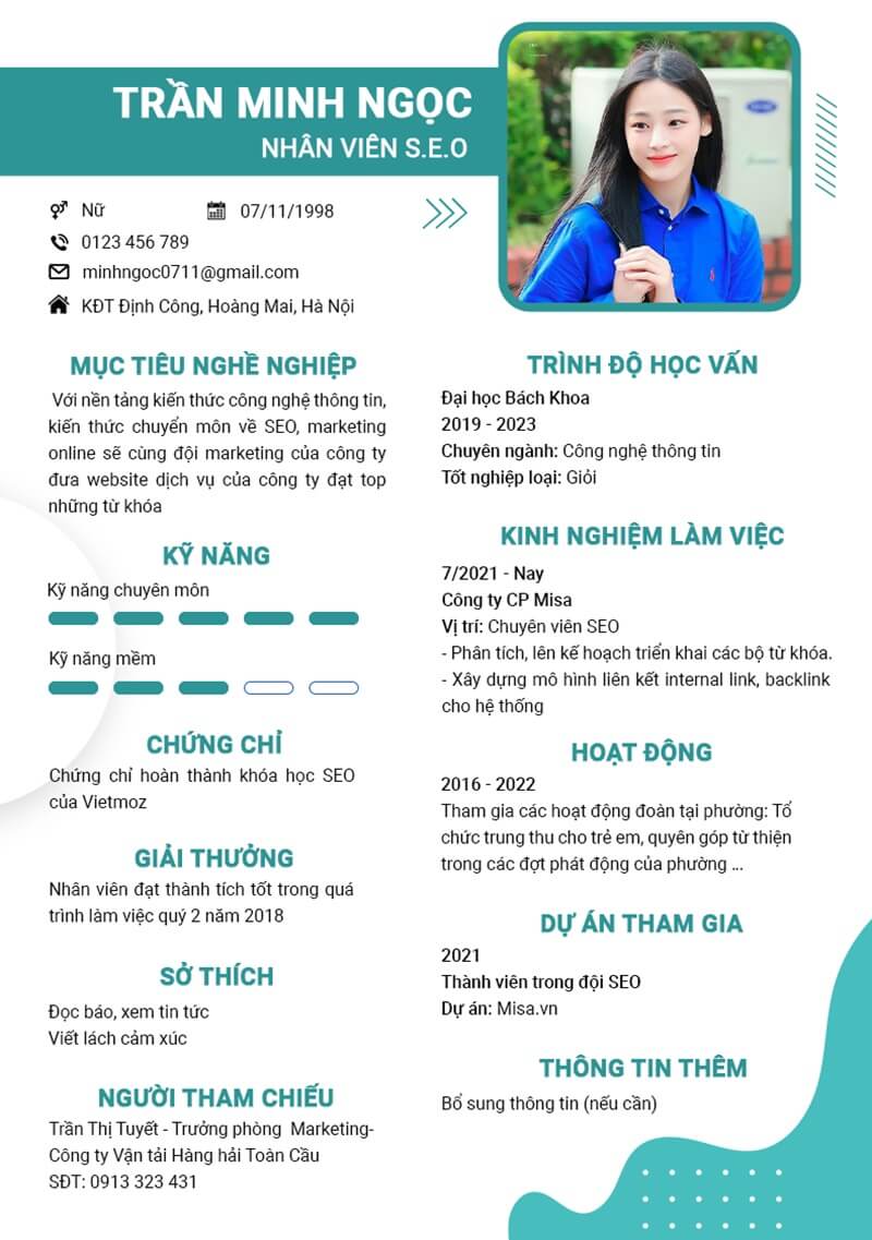 Bí quyết thiết kế CV xin việc SEO website giúp ứng viên gây ấn tượng