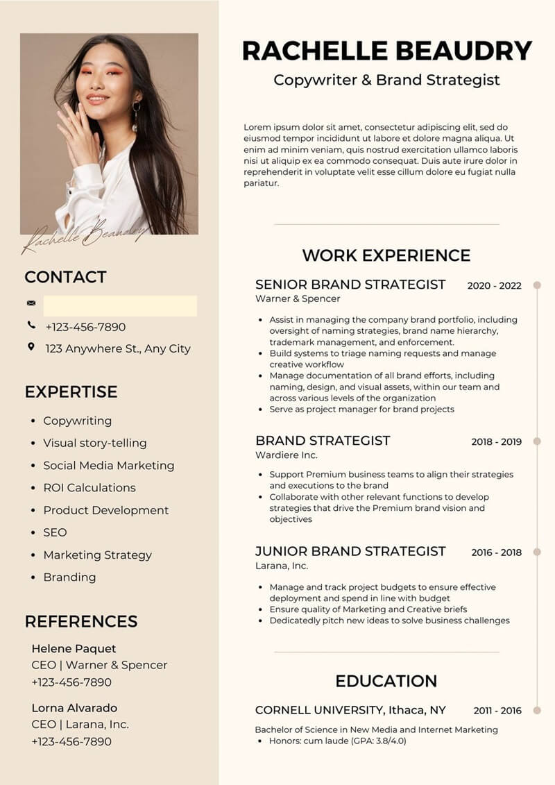 Nâng cao hình ảnh chuyên nghiệp thông qua thiết kế giao diện CV Copywriter