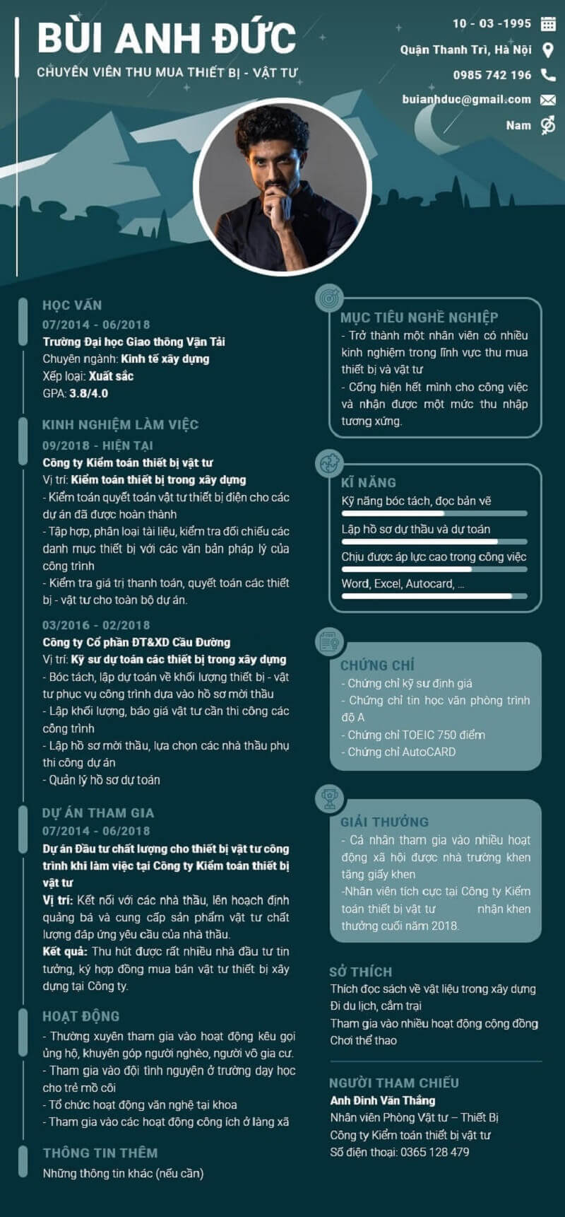 Thiết kế mẫu CV xin việc bằng tiếng Việt ấn tượng