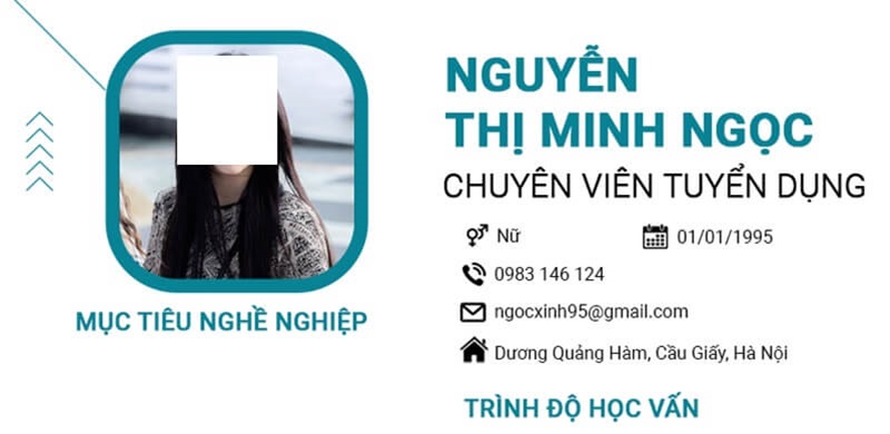Phần thông tin cá nhân trong CV xin việc hành chính nhân sự